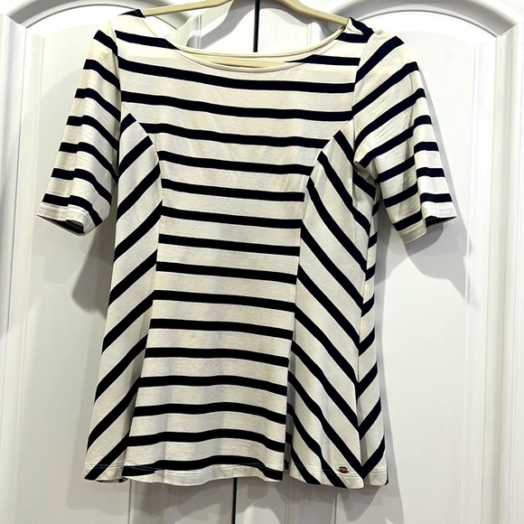 Guess black and white striped top- S - Picture 3 of 6